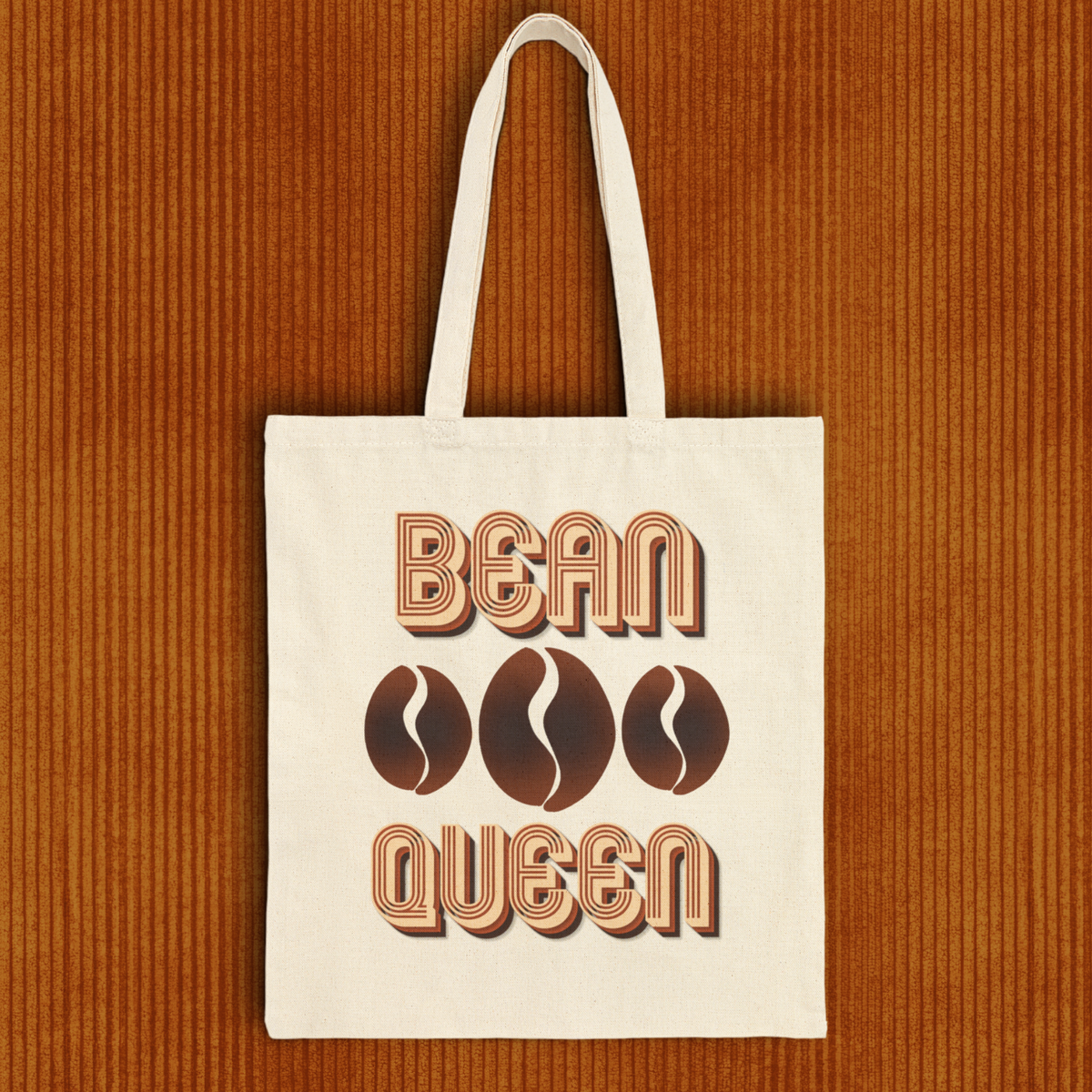 Personalizable Coffee Lover's Tote - Bean Queen Canvas Monogram Tote Bag