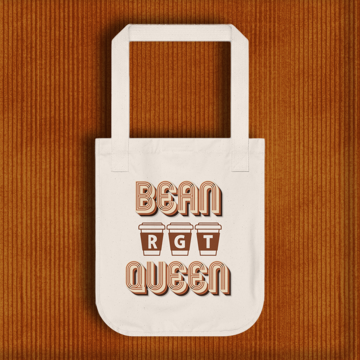 Monogram Coffee Lover's Tote - Bean Queen Organic Canvas Bag