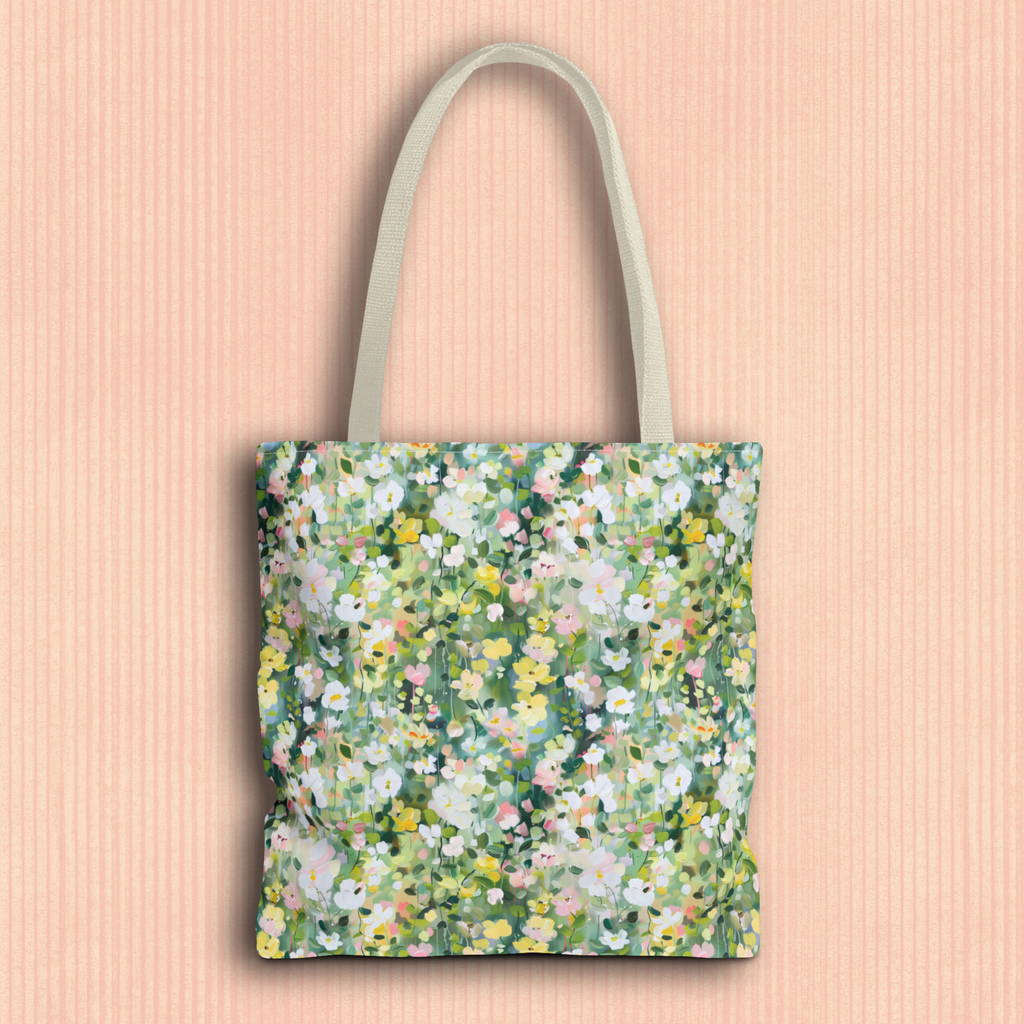 Floral Meadow Tote Bag – Spring Flower Market Carryall