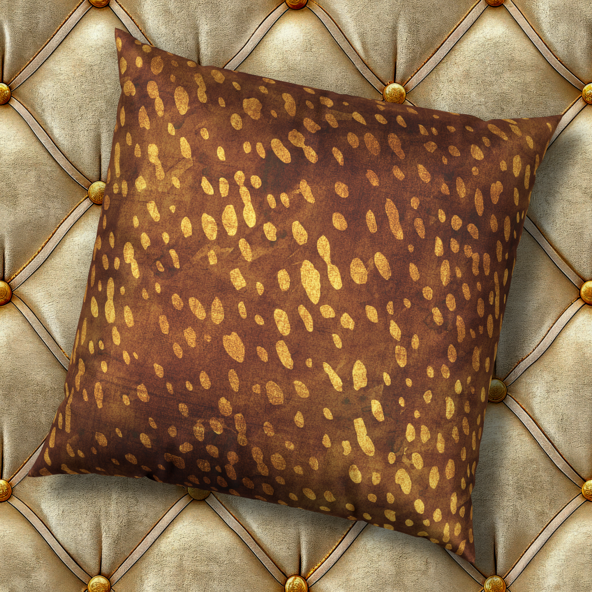 Animal Print Pillow - Decorative Golden Deer Velvet Pillow
