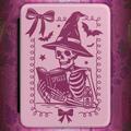 Pink Reading Witch Skeleton Kindle Case - Cute and Spooky Cover for Gothic Book Lovers