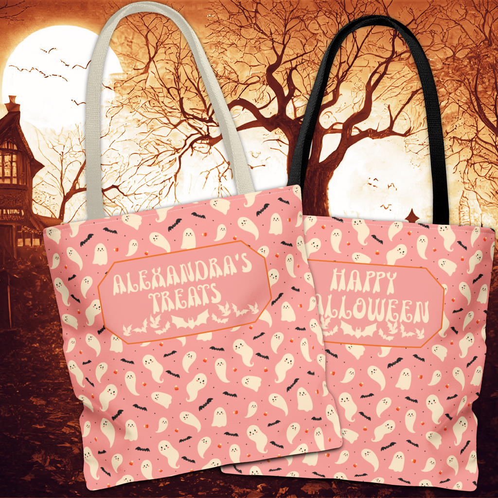 Personalizable Halloween Candy Ghosts Trick or Treat Bag