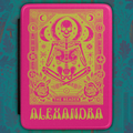 Personalized Gothic Skeleton Kindle Case – Pink and  Green "The Reader" Tarot Design