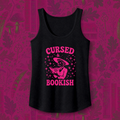 Cursed and Bookish Tank Top - Retro Witchy Book Lover Graphic Tank