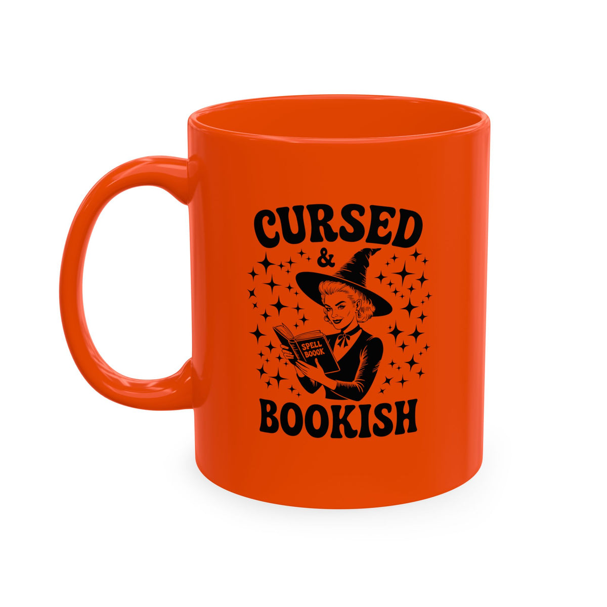 Cursed and Bookish Colorful Ceramic Mug — Witchy Book Lover Coffee Cup