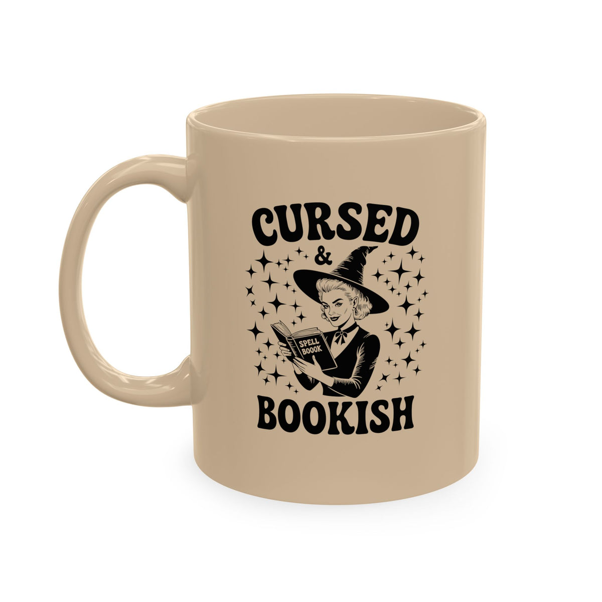 Cursed and Bookish Colorful Ceramic Mug — Witchy Book Lover Coffee Cup