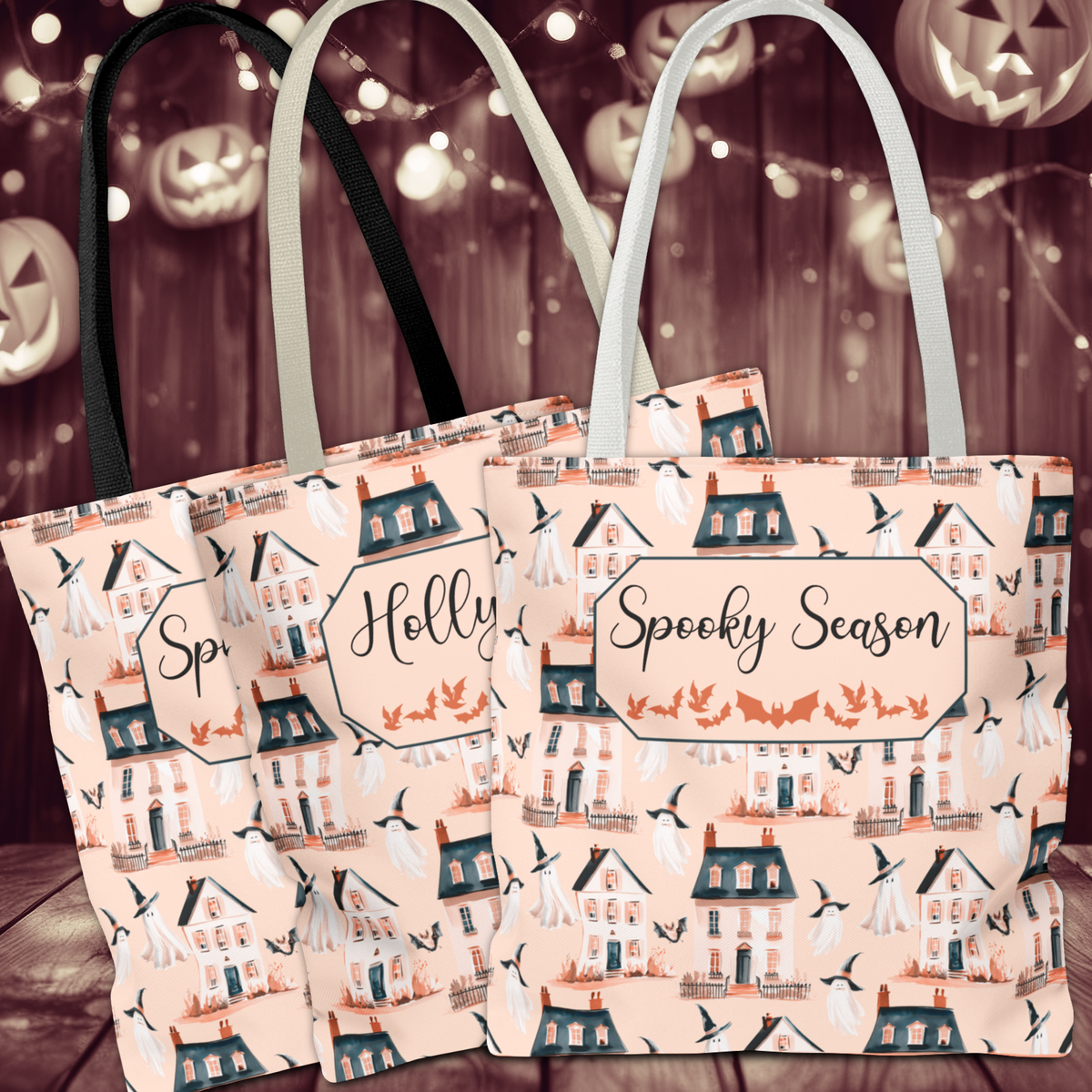 Spooky Village Personalizable Tote Bag