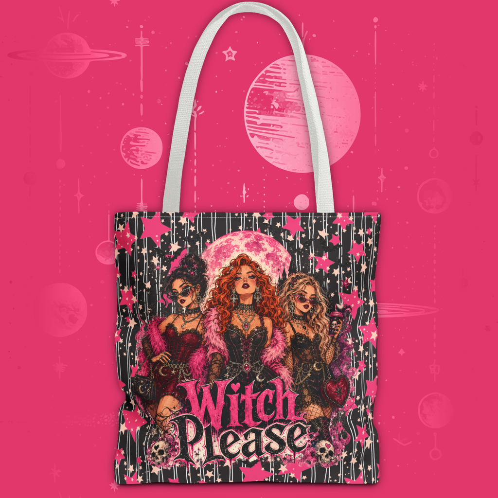 Witch Please Tote Bag - Vintage Glam Witchy Trio Tote