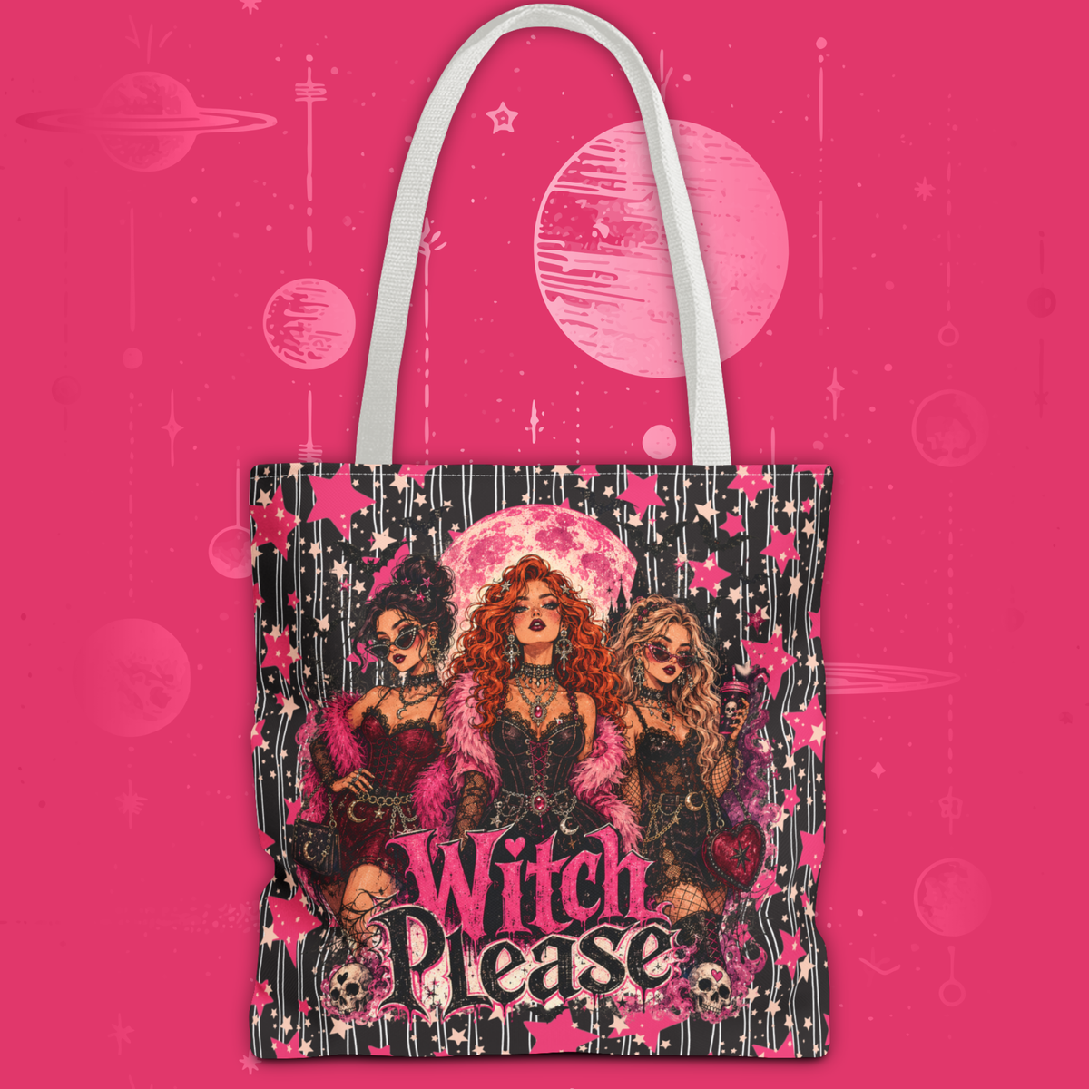 Witch Please Tote Bag - Vintage Glam Witchy Trio Tote