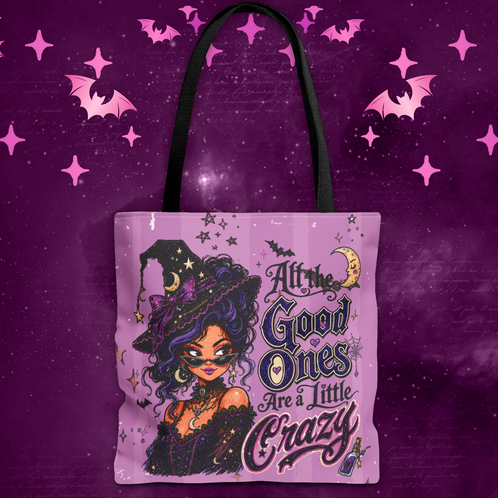 Witchy Purple Tote - “All the Good Ones Are a Little Crazy” Graphic Tote