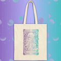 "The Wanderer" Tarot Skeleton Canvas Tote Bag