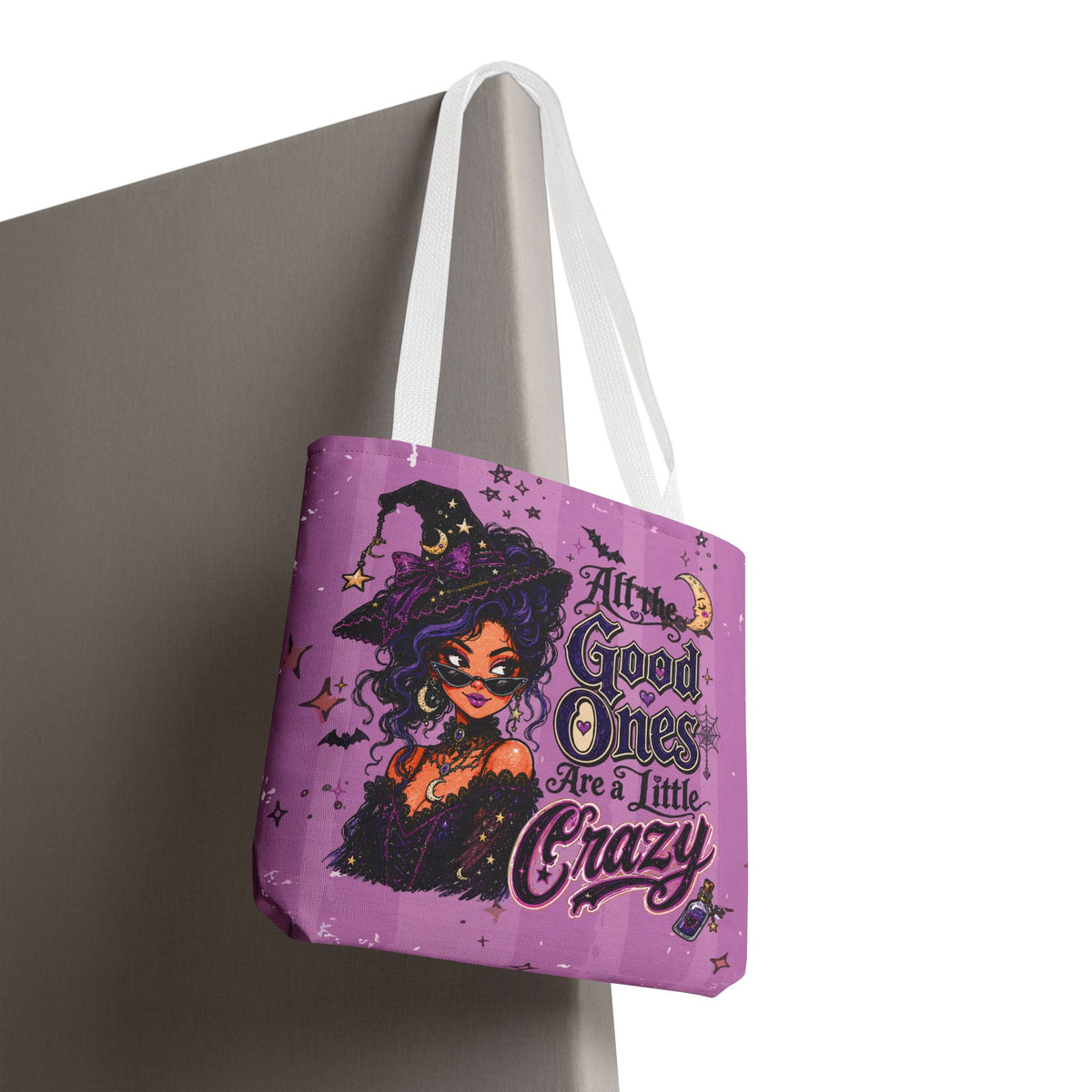 Witchy Purple Tote - “All the Good Ones Are a Little Crazy” Graphic Tote