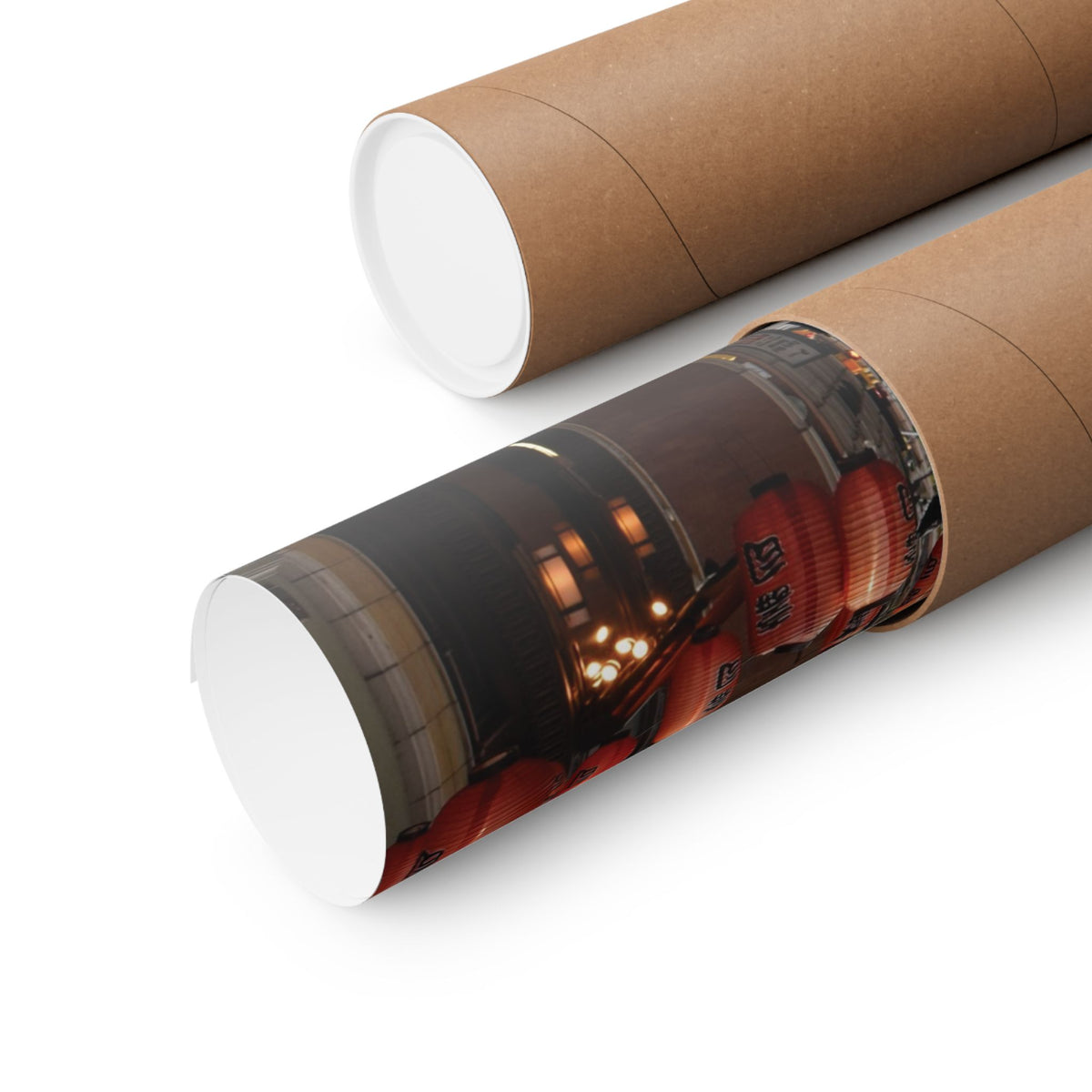 Urban Streetscape Photo Art- Red Lanterns Matte Poster