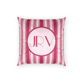 Personalizable Velvet Pillow - Magenta Striped Monogram Pillow