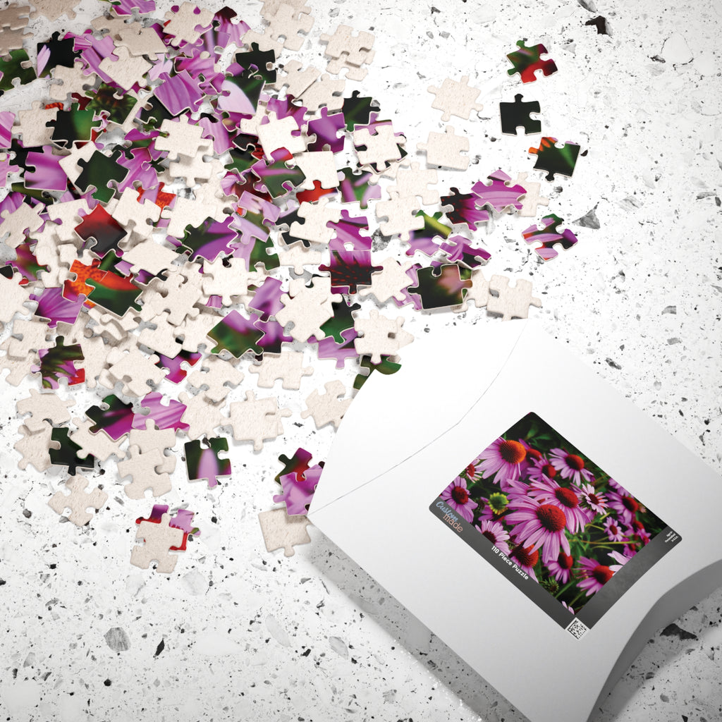 Vibrant Floral Field Puzzle -  Purple Coneflowers Puzzle- 110, 252, or 520 pieces