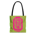 Personalizable Mystic Hand Neon Key Tote Bag -Retro Pink and Lime All-Over Print