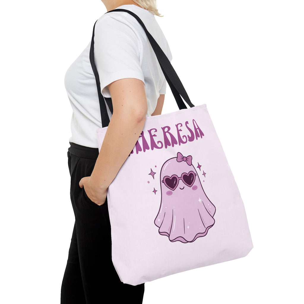 Personalized Purple Trick-or-Treat Tote - Cool Ghost 'So Cute It's Spooky' Halloween Bag