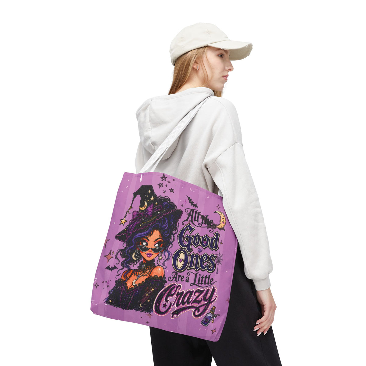 Witchy Purple Tote - “All the Good Ones Are a Little Crazy” Graphic Tote