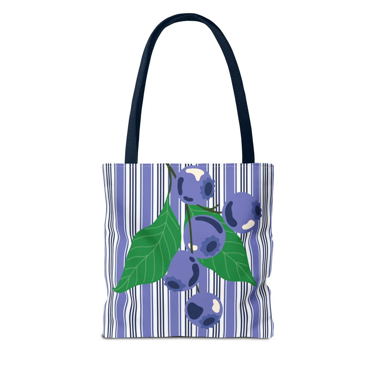 Blueberry Stripe Tote Bag - Summer Fruit Market Tote