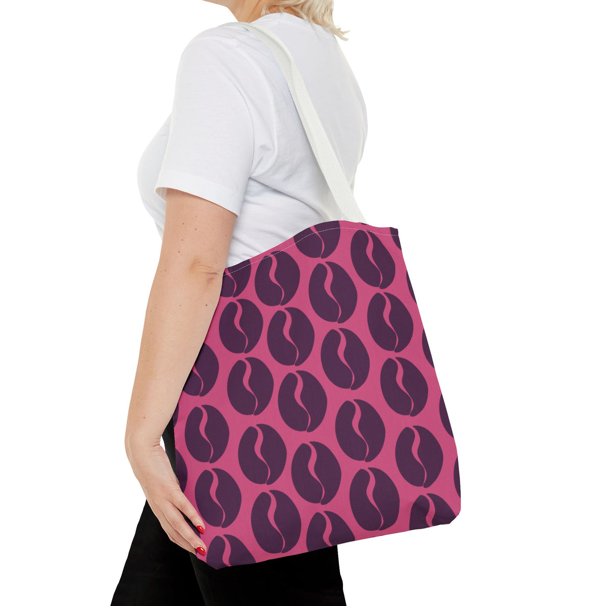 Coffee Lover's Tote - Grape on Pink Coffee Vibes Tote Bag
