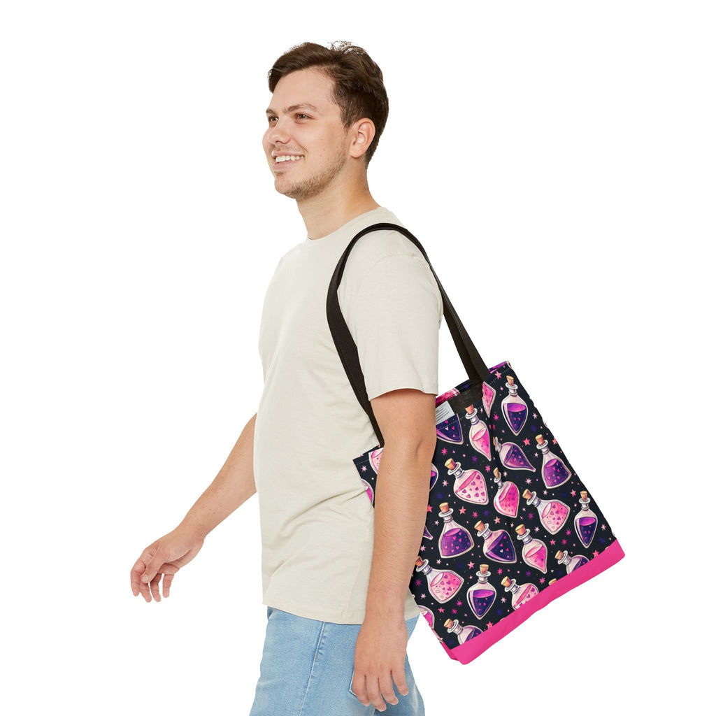 Cute Spooky Potion Bottle Bag - Pink and Purple Magic Halloween Tote
