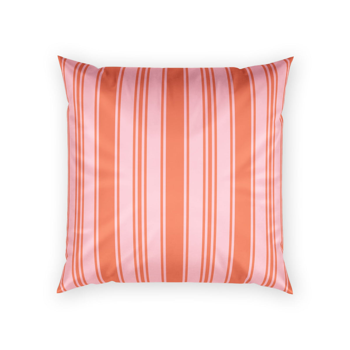 Velvet Accent Pillow - Pink and Orange Ticking Stripe Pillow
