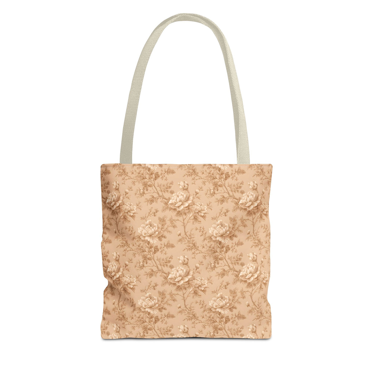 Vintage Sepia Toile Tote Bag – Elegant Rose Patterned Carryall
