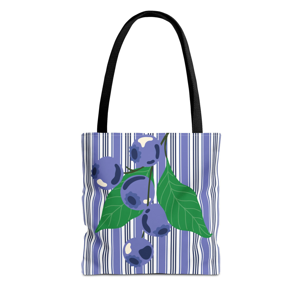 Blueberry Stripe Tote Bag - Summer Fruit Market Tote
