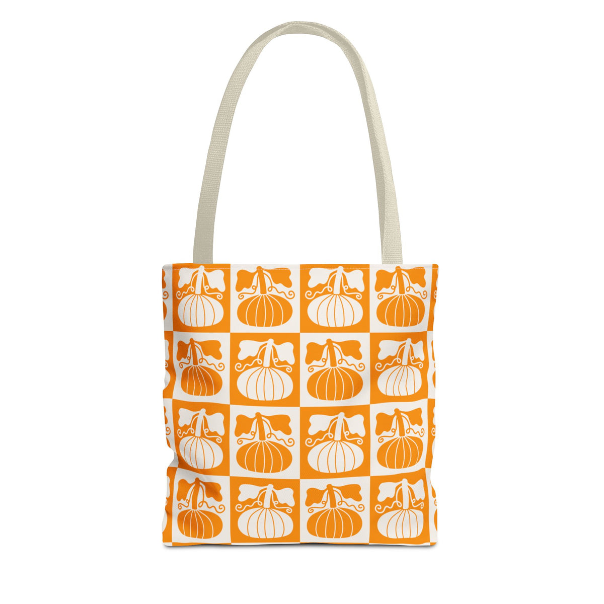 Pumpkin Patch Tote Bag - Autumn Harvest Checkerboard Carryall