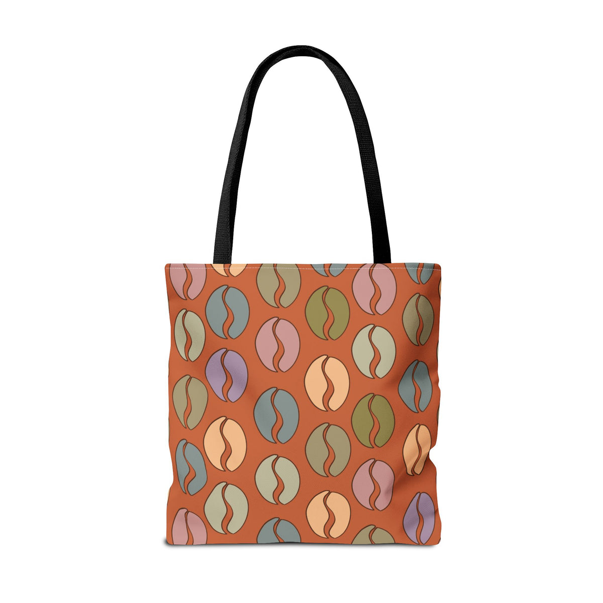 Coffee Lover's Tote - Colorful Coffee Bean Bag in Orange