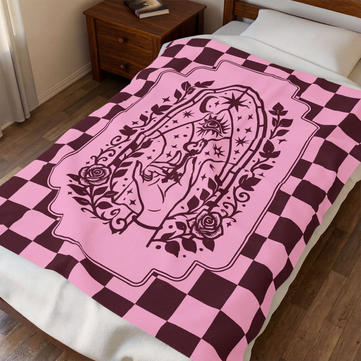 Retro Modern Key to Wisdom Velveteen Plush Blanket