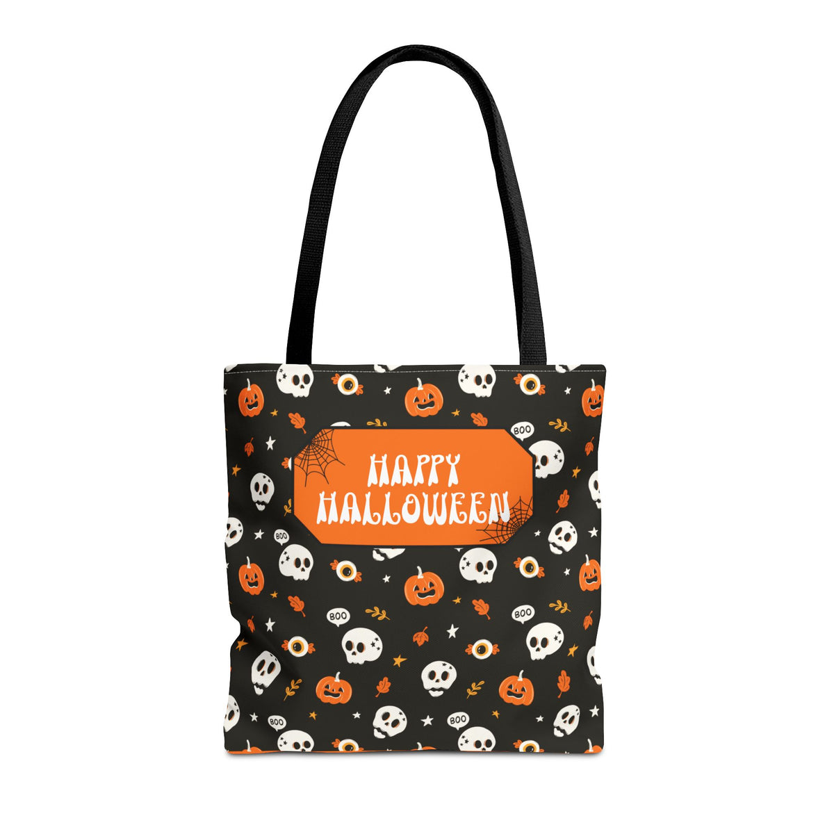 Halloween Pumpkin and Skulls Personalizable Trick-or-Treat Candy Bag