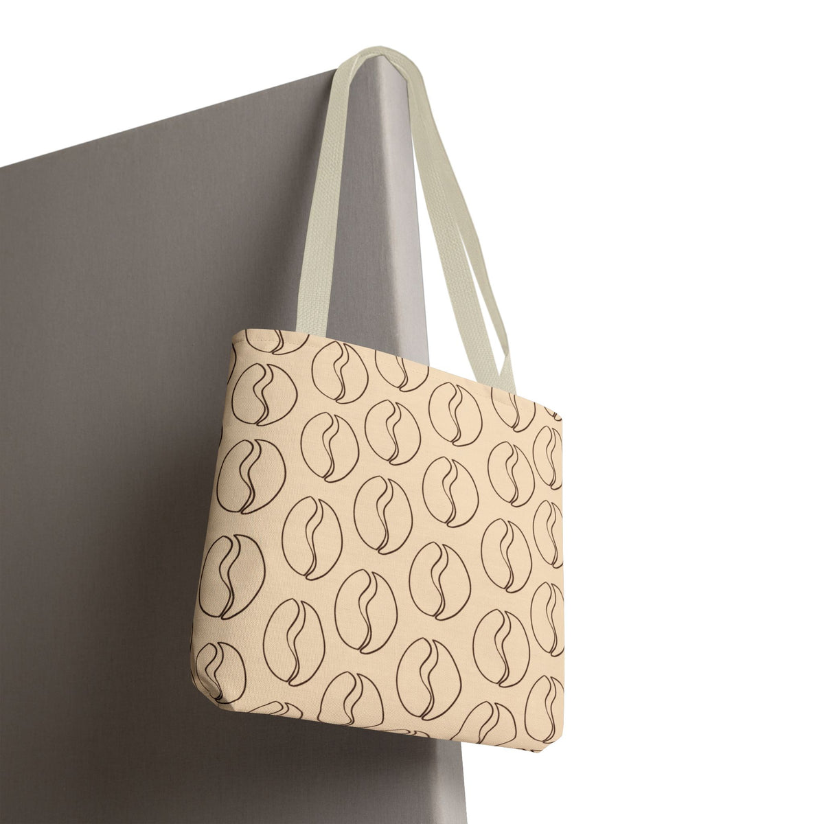 Minimalist Coffee Bean Tote Bag -Coffee Lover's Tote Bag in Cream
