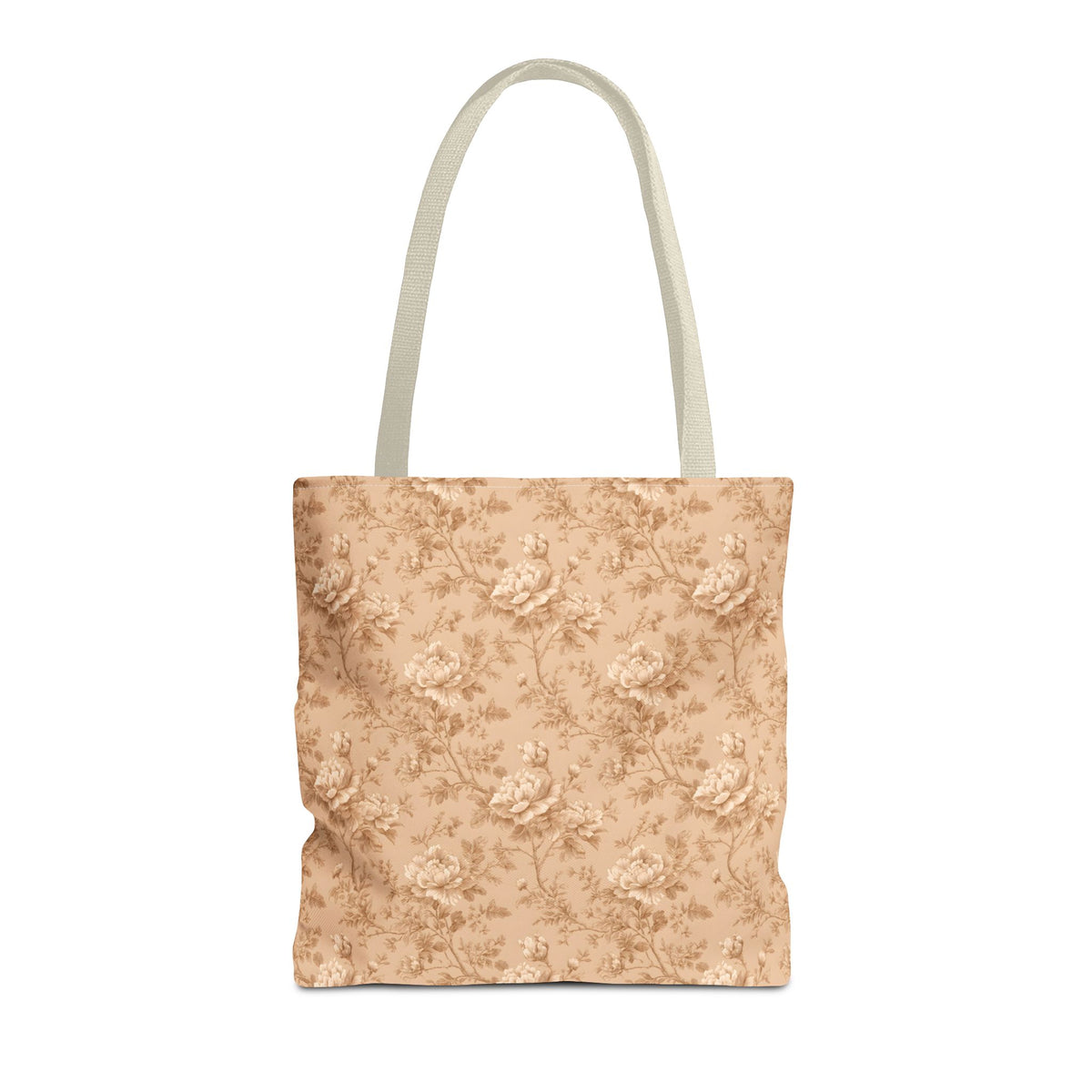 Vintage Sepia Toile Tote Bag – Elegant Rose Patterned Carryall