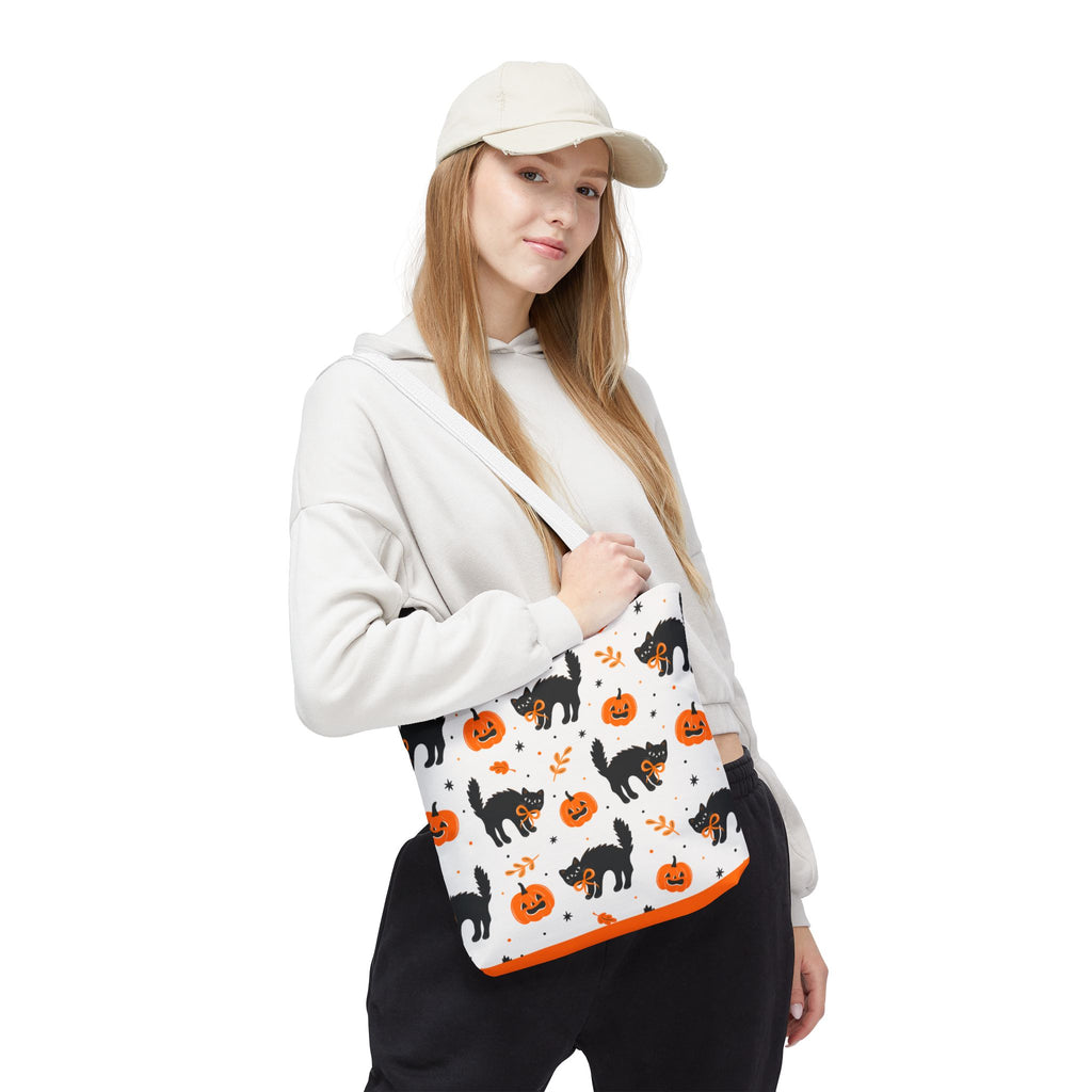 Cute Black Cats and Jack-O’-Lantern Halloween Tote Bag
