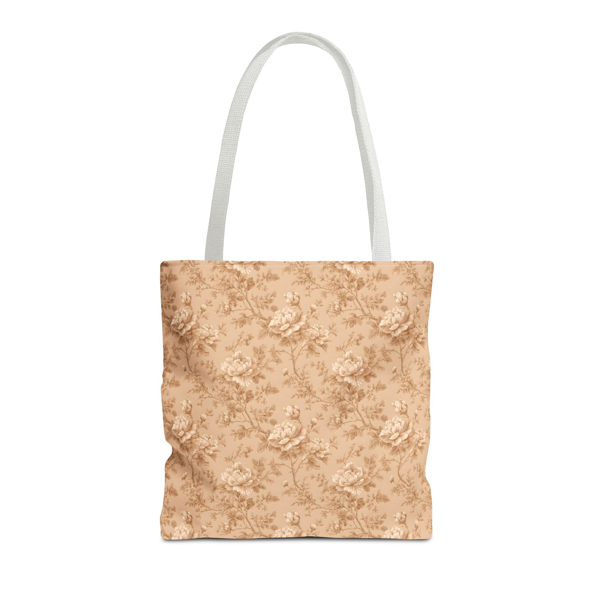 Vintage Sepia Toile Tote Bag – Elegant Rose Patterned Carryall