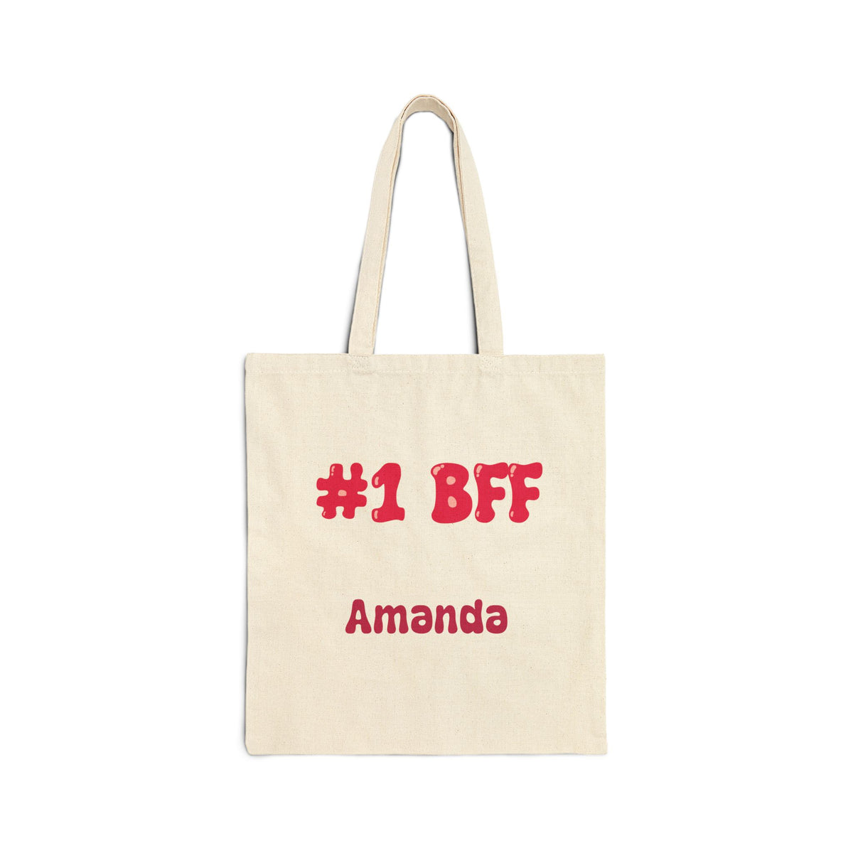 Best Friend Tote Bag - Personalizable Strawberry Milk Pink Bestie Canvas Tote