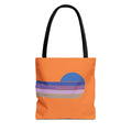 Orange Sunset Stripe Tote Bag – Retro Personalized Name Beach and Market Tote