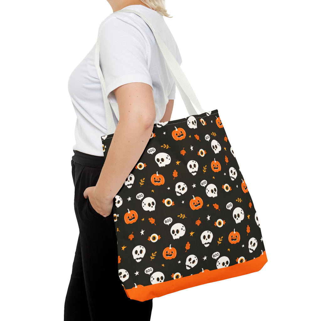 Halloween Pumpkin and Skulls Cute and Spooky Trick-or-Treat Candy Bag