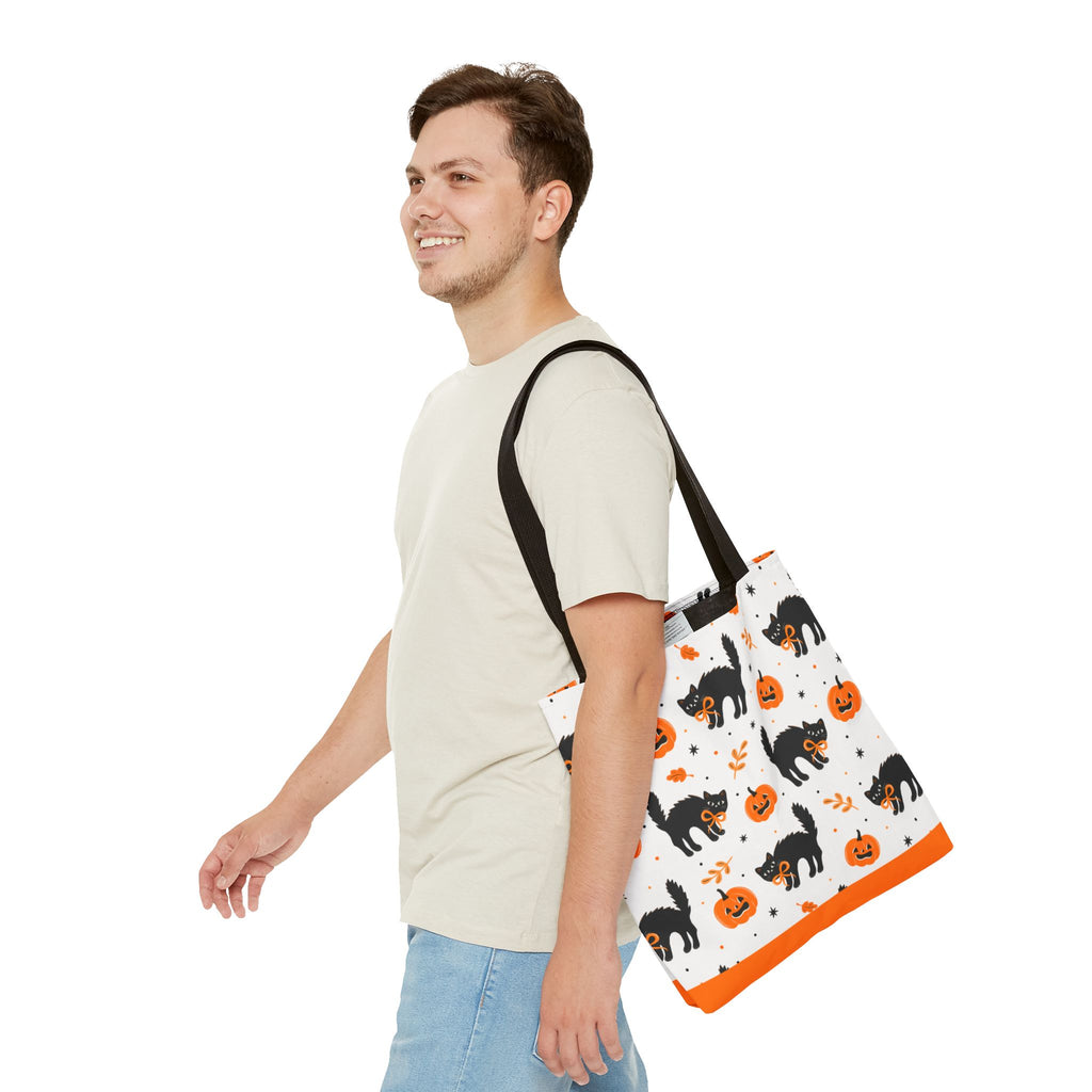Cute Black Cats and Jack-O’-Lantern Halloween Tote Bag