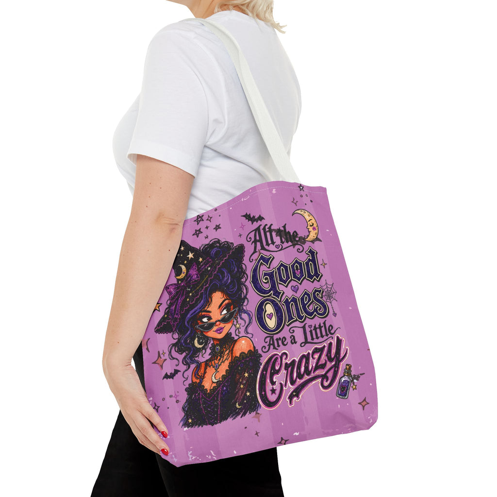 Witchy Purple Tote - “All the Good Ones Are a Little Crazy” Graphic Tote
