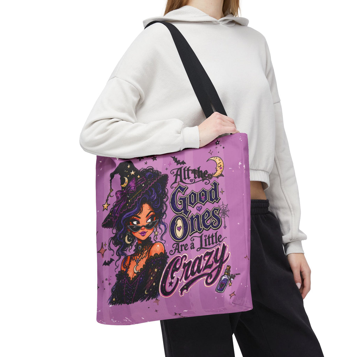Witchy Purple Tote - “All the Good Ones Are a Little Crazy” Graphic Tote