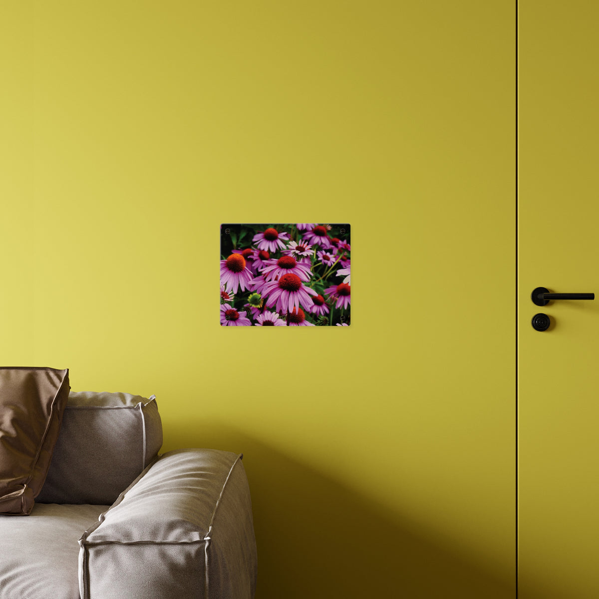 Purple Coneflowers Wall Art - Vibrant Field of Purple Coneflowers Acrylic Art Panel
