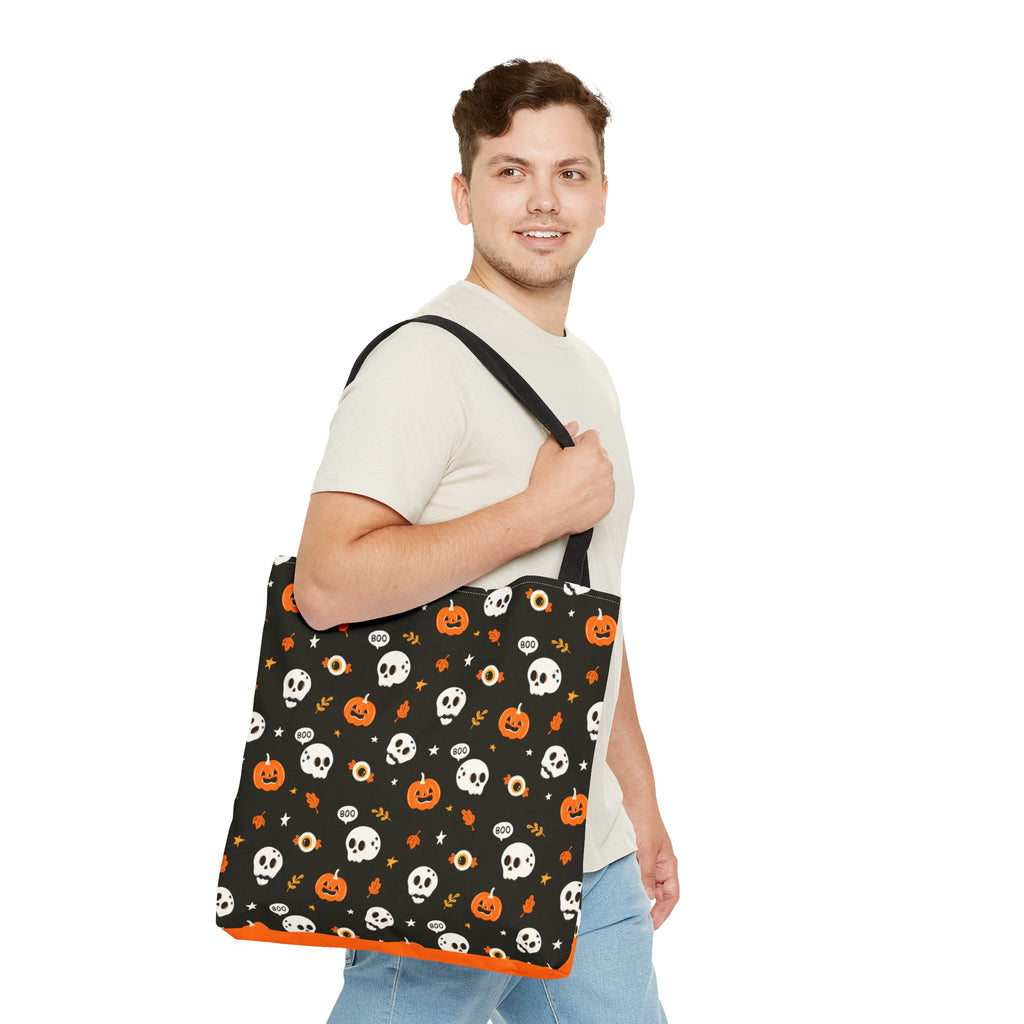Halloween Pumpkin and Skulls Cute and Spooky Trick-or-Treat Candy Bag