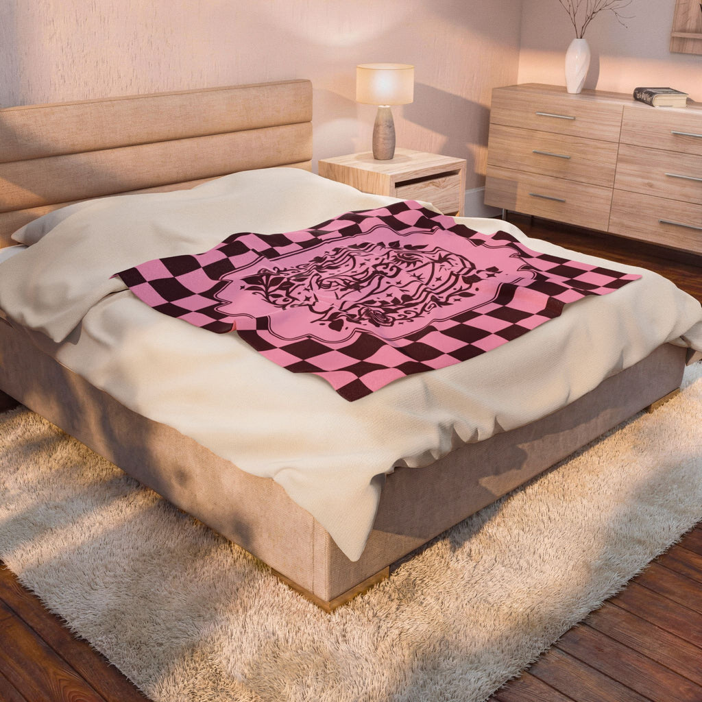 Retro Modern Key to Wisdom Velveteen Plush Blanket