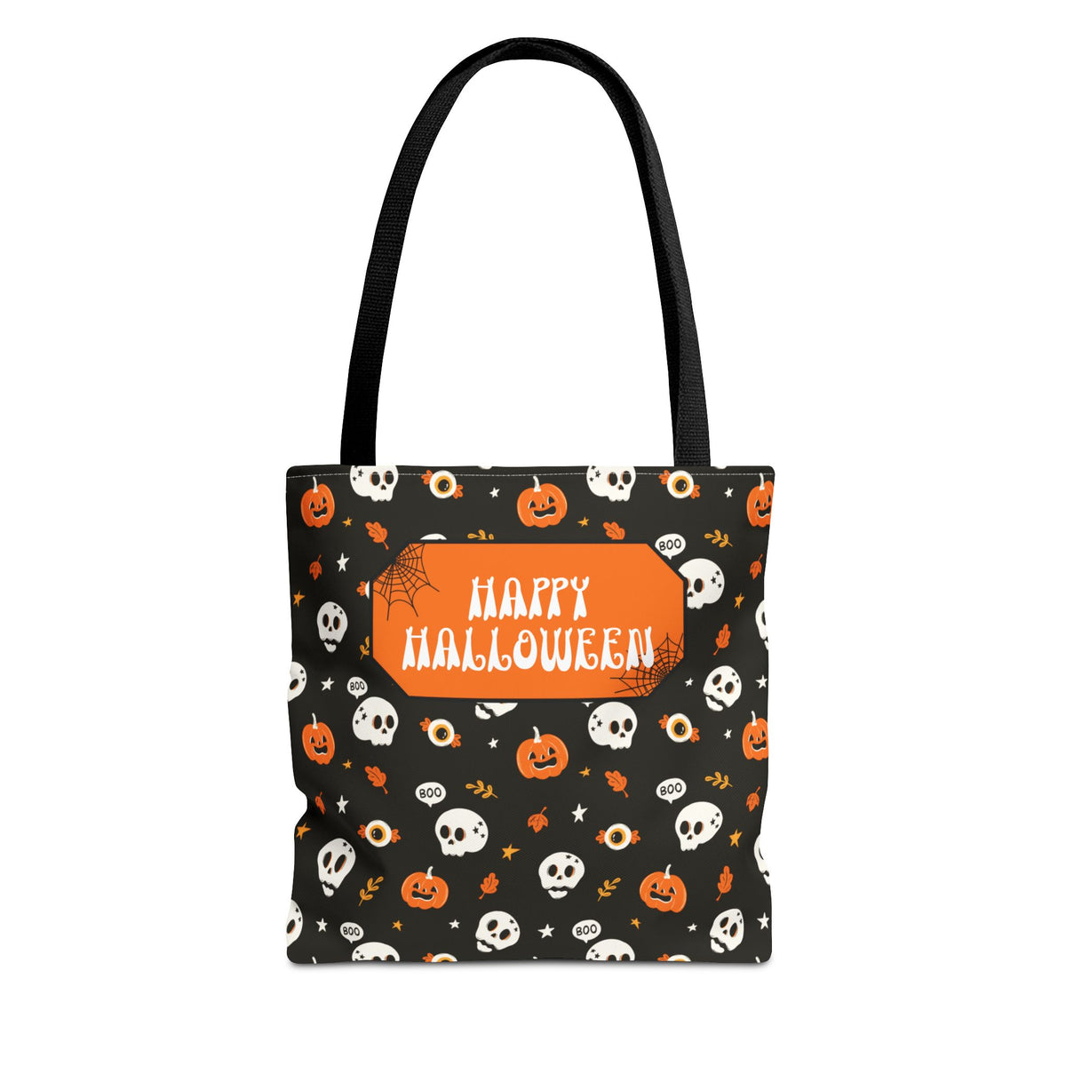 Halloween Pumpkin and Skulls Personalizable Trick-or-Treat Candy Bag