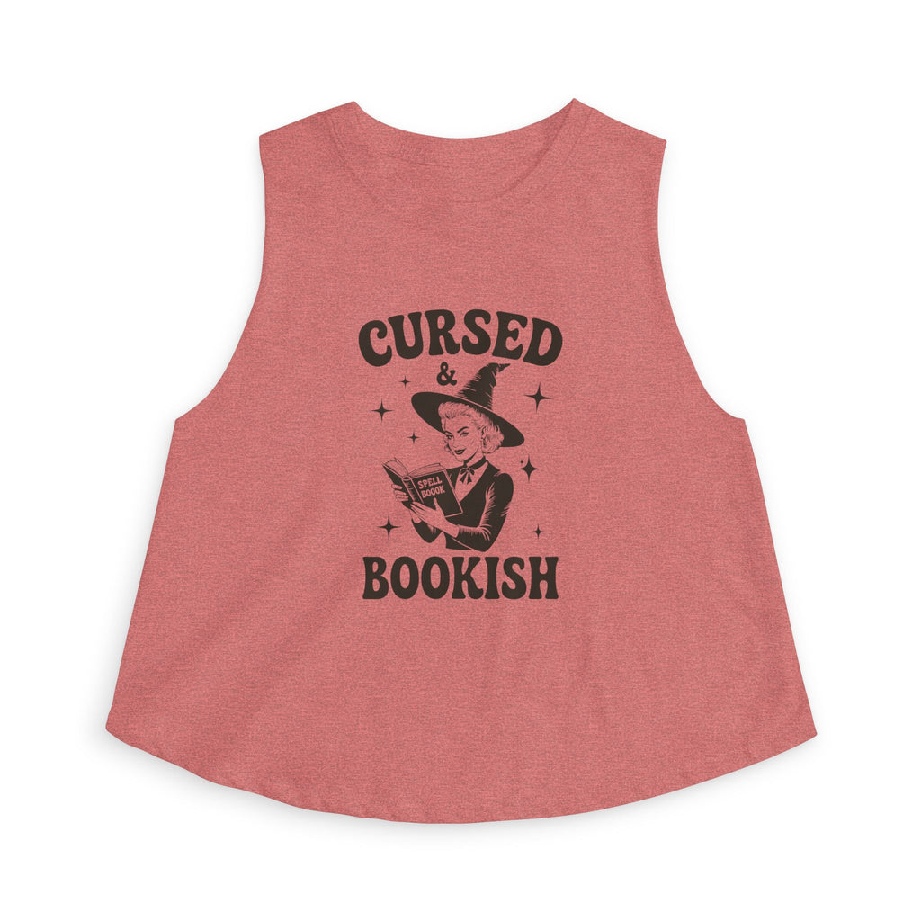 Cursed and Bookish Crop Top - Witchy Vintage Literary Graphic Tank