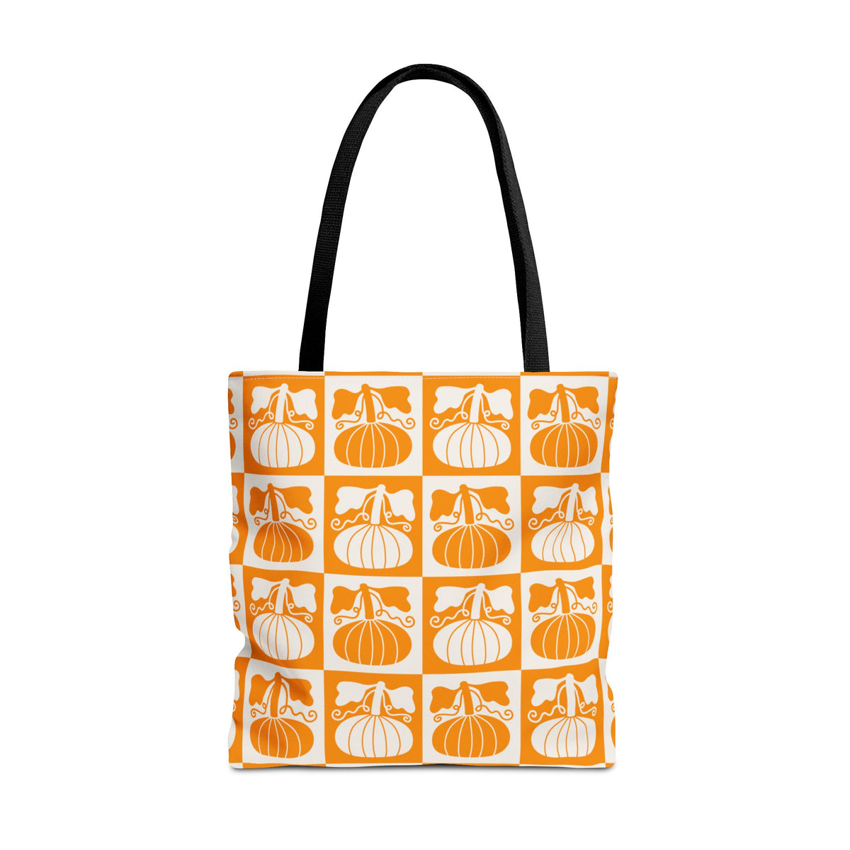 Pumpkin Patch Tote Bag - Autumn Harvest Checkerboard Carryall