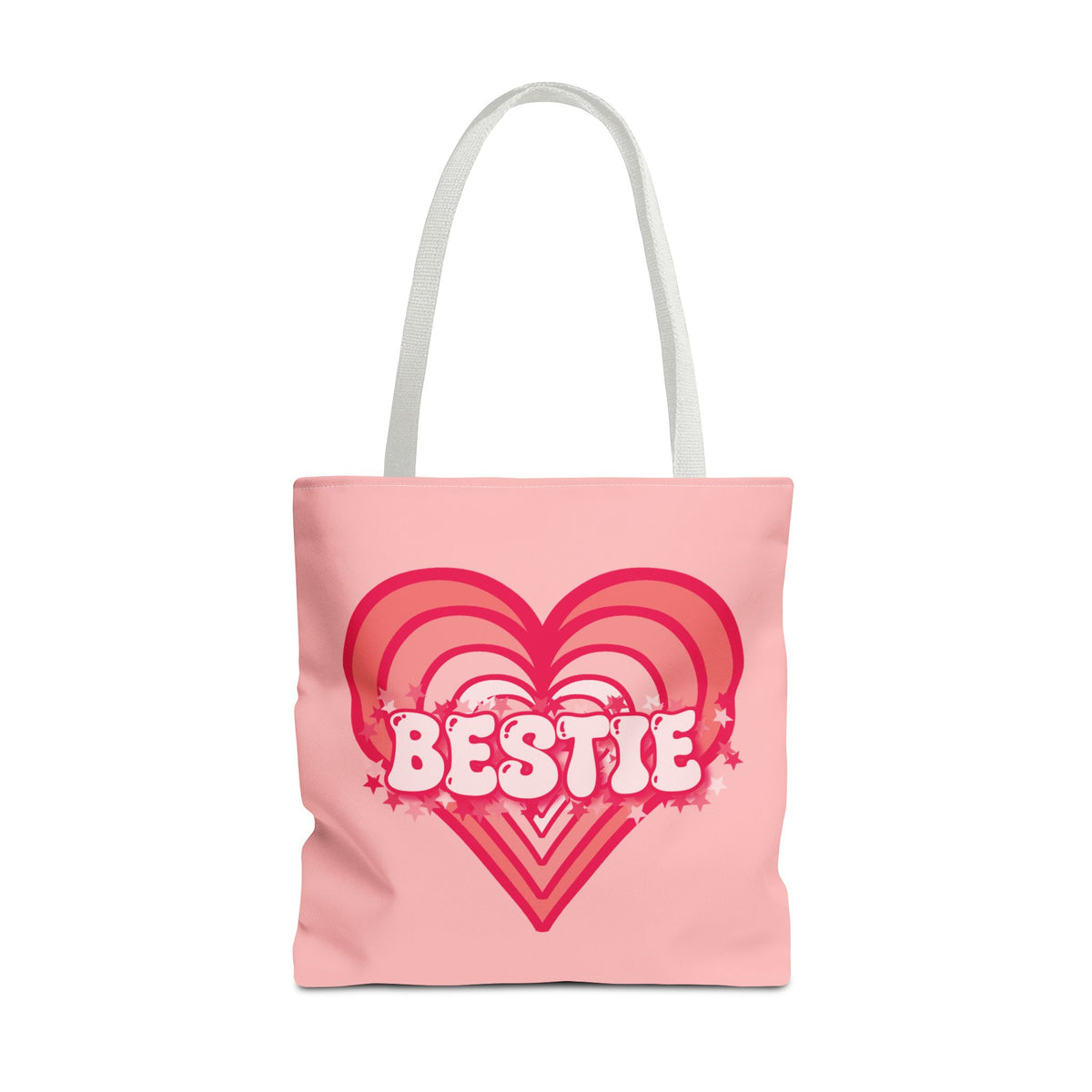 Personalizable Bestie Tote Bag - Strawberry Milk Pink Hearted Tote