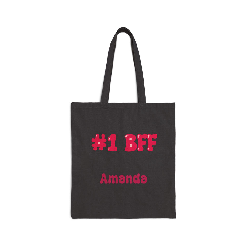 Best Friend Tote Bag - Personalizable Strawberry Milk Pink Bestie Canvas Tote